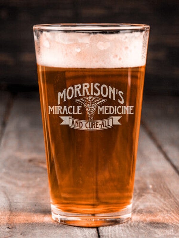 Miracle Medicine : Pint Glasses - Engraved