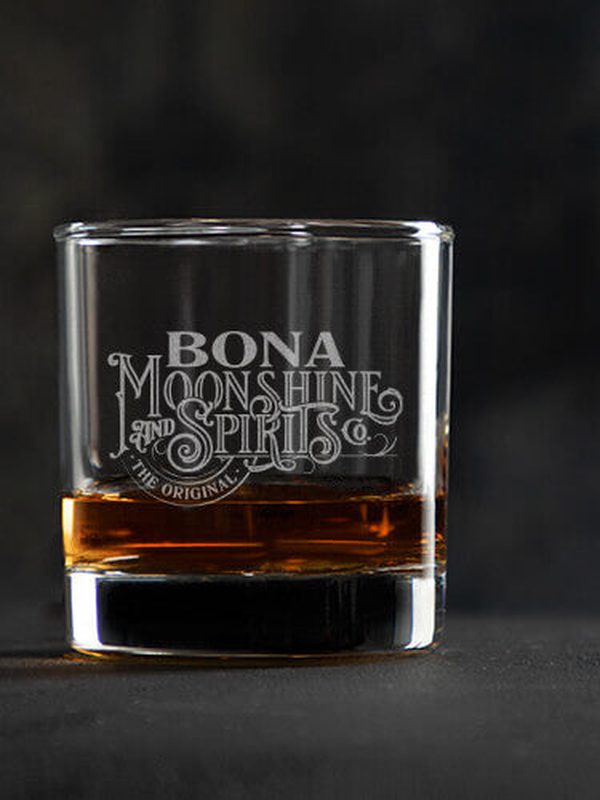 Moonshine and Spirits : Rocks Glasses - Engraved