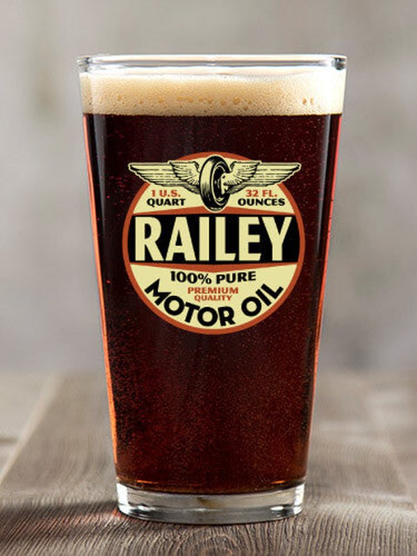 Motor Oil : Pint Glasses - Color Printed