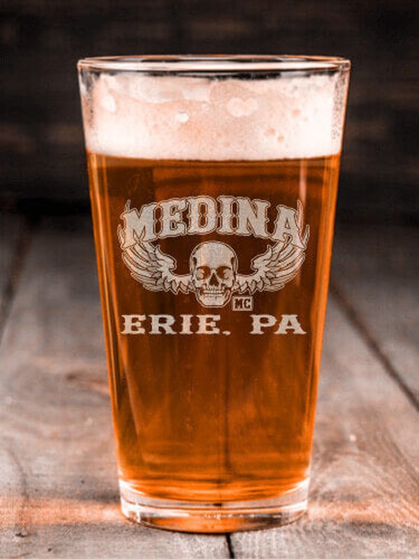 Motorcycle Club : Pint Glasses - Engraved