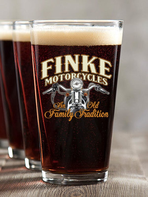 Motorcycle Family Tradition : Pint Glasses - Color Printed