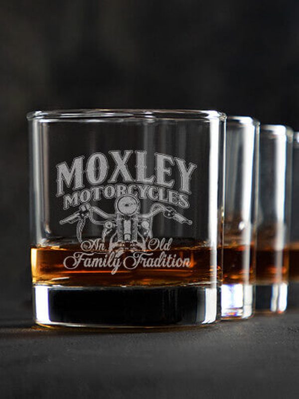 Motorcycle Family Tradition : Rocks Glasses - Engraved