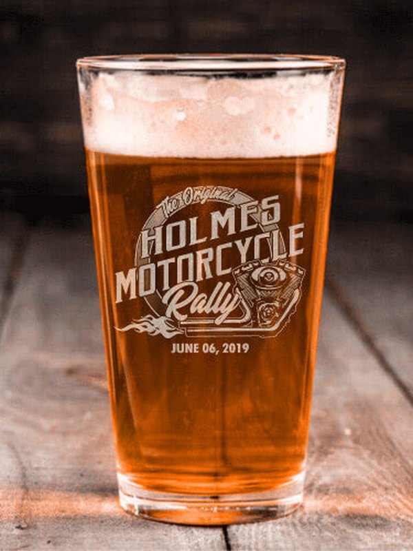 Motorcycle Rally : Pint Glasses - Engraved