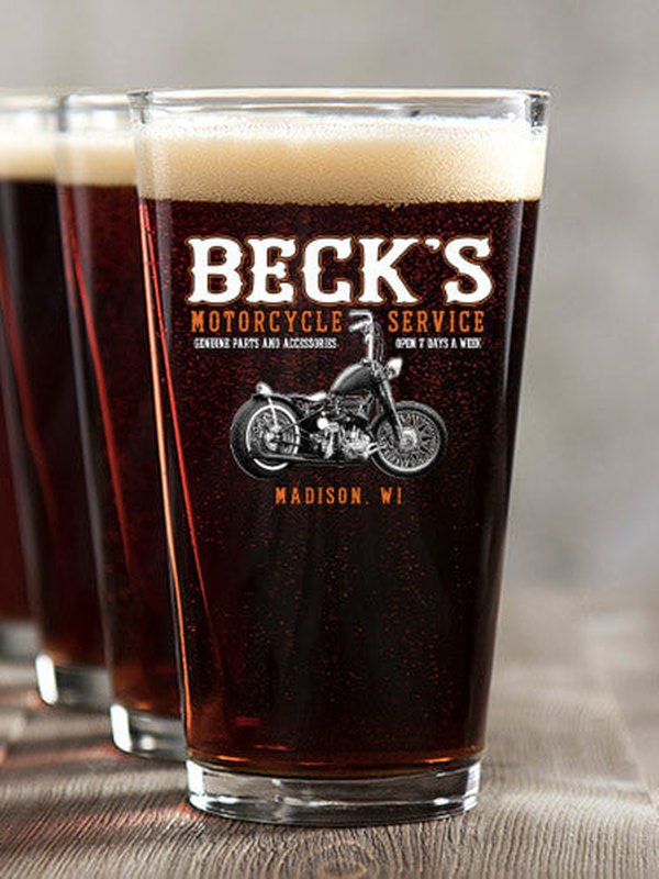 Motorcycle Service : Pint Glasses - Color Printed