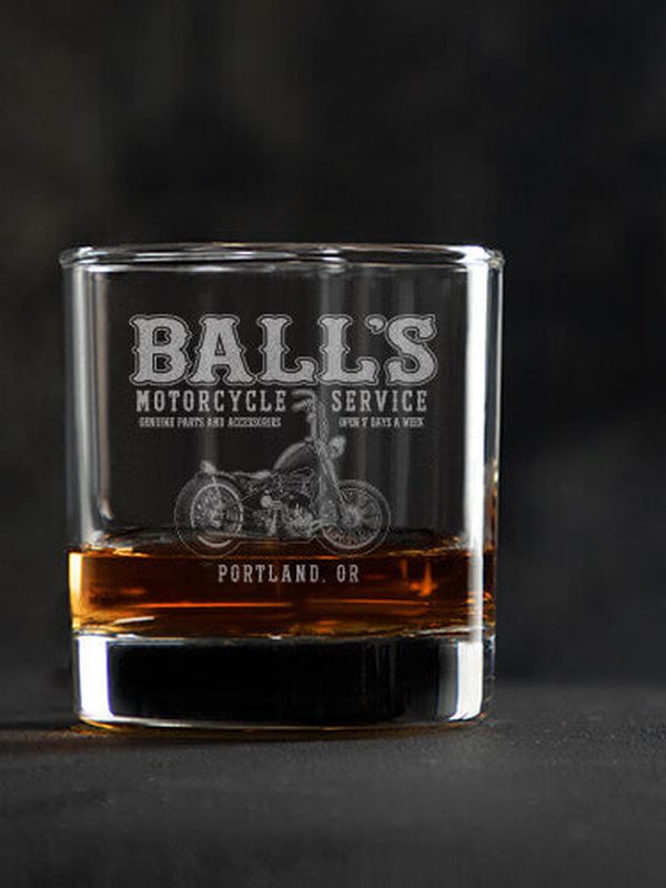 Motorcycle Service : Rocks Glasses - Engraved