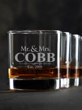 Mr and Mrs : Rocks Glasses - Engraved