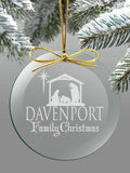 Nativity : 4 Inch Round Glass Ornament