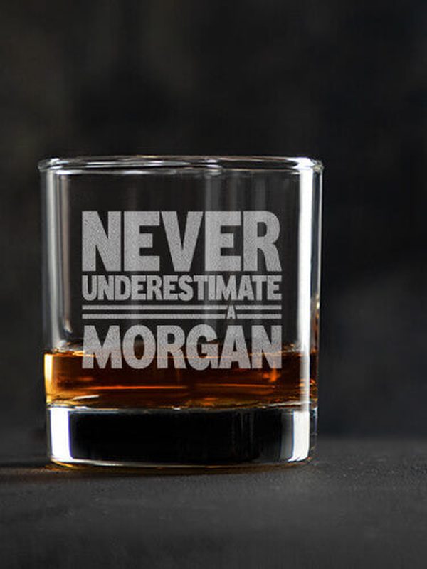 Never Underestimate : Rocks Glasses - Engraved