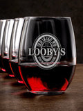 Old Irish Pub : Stemless Wine Glasses - Engraved