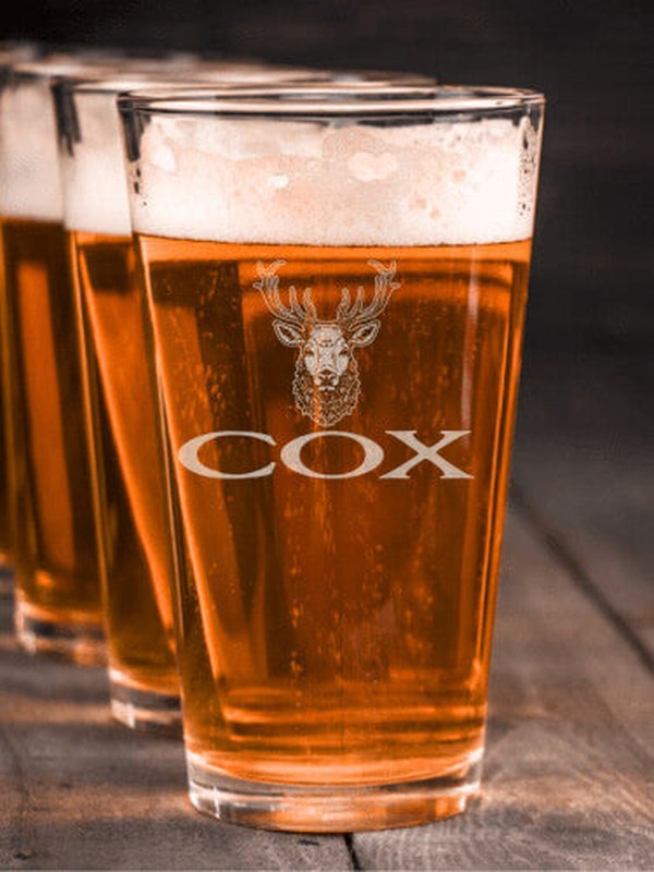 Old Stag : Pint Glasses - Engraved product image 1