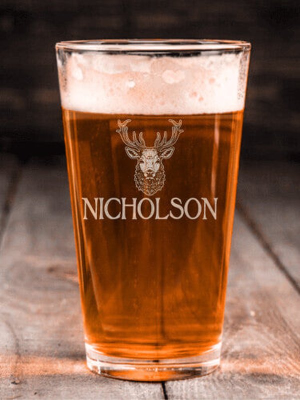 Old Stag : Pint Glasses - Engraved product image 2