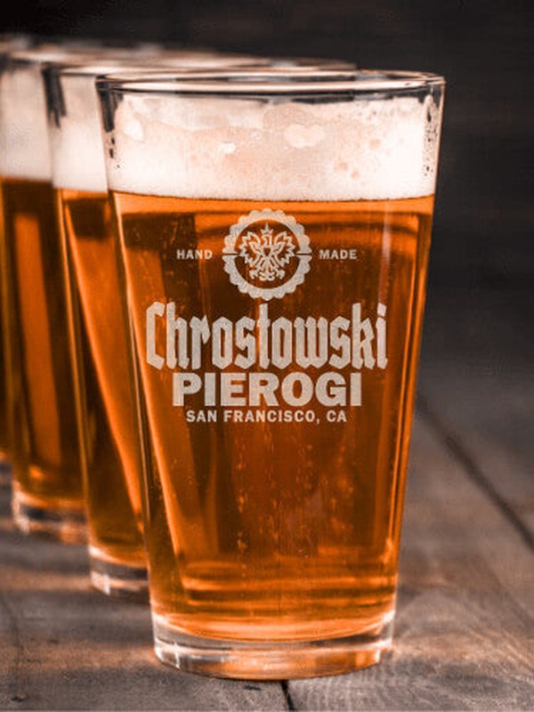 Pierogi : Pint Glasses - Engraved