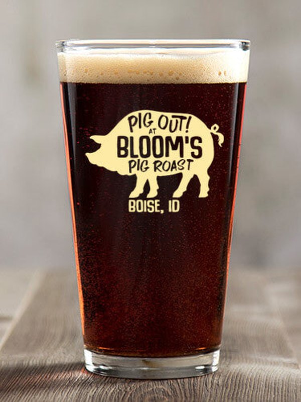 Pig Roast : Pint Glasses - Color Printed