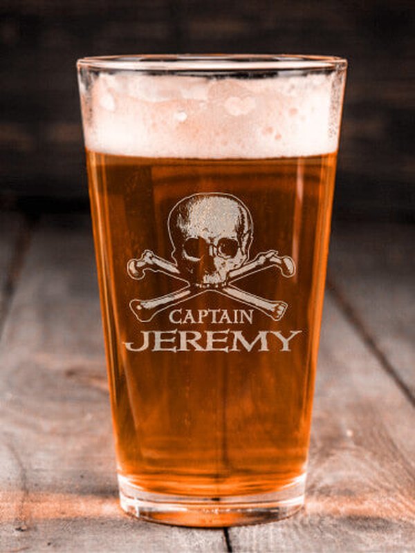 Pirate Captain : Pint Glasses - Engraved