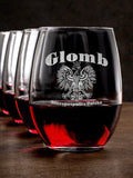 Polish Eagle : Stemless Wine Glasses - Engraved