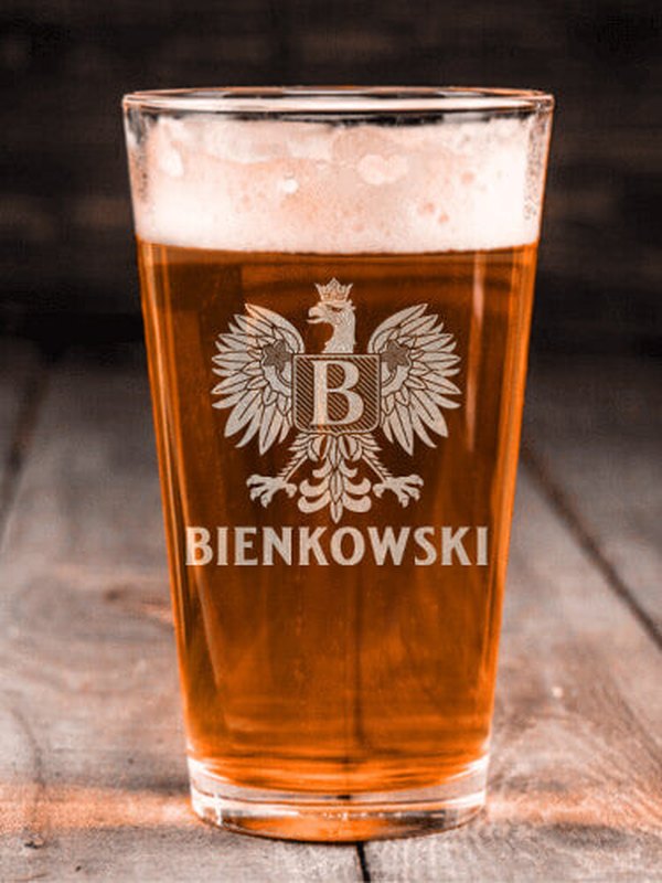 Polish Monogram : Pint Glasses - Engraved product image 2