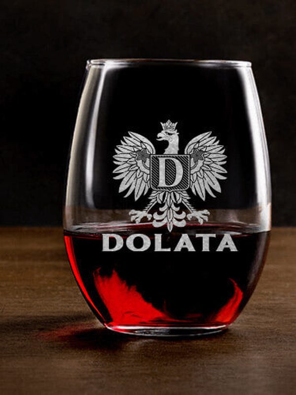 Polish Monogram : Stemless Wine Glasses - Engraved product image 2