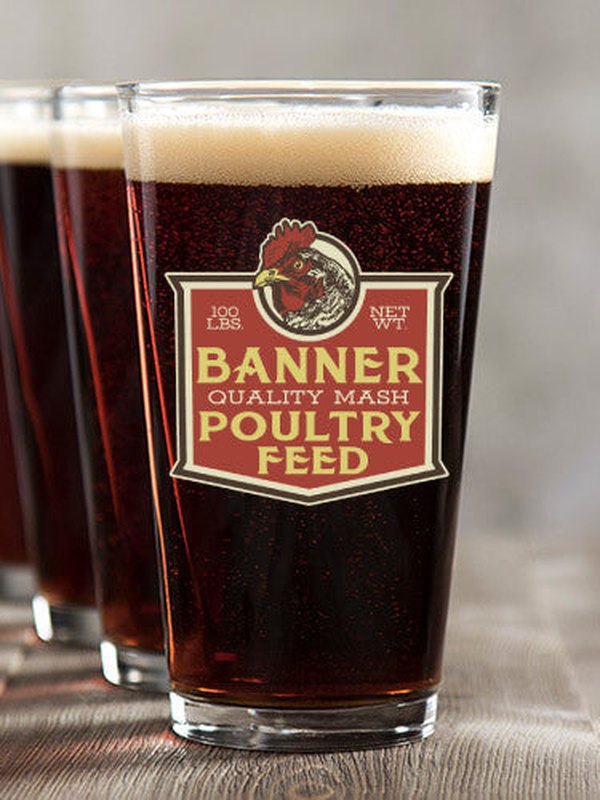 Poultry Feed : Pint Glasses - Color Printed