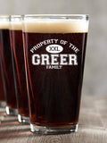 Property of Family : Pint Glasses - Color Printed