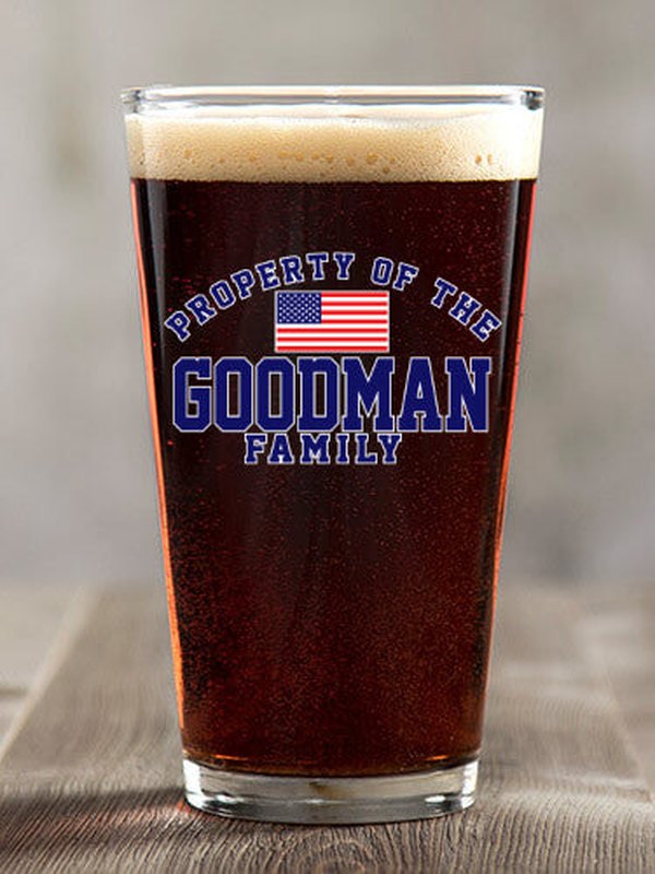 Property of Flag : Pint Glasses - Color Printed