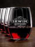 Railway Station : Stemless Wine Glasses - Engraved