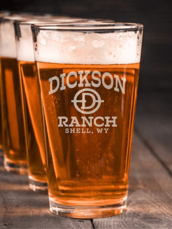Ranch Monogram : Pint Glasses - Engraved