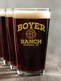 Ranch Monogram : Pint Glasses - Color Printed