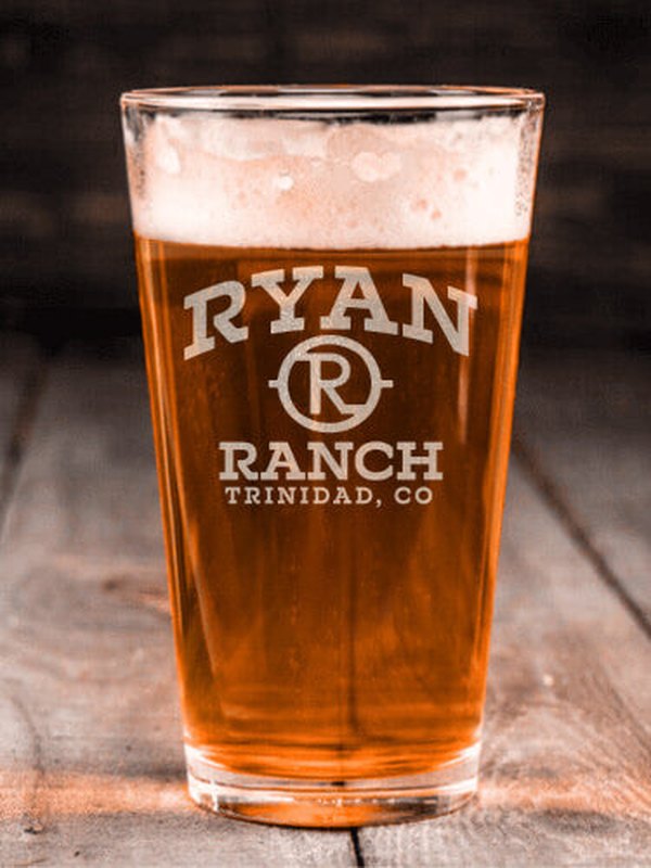 Ranch Monogram : Pint Glasses - Engraved