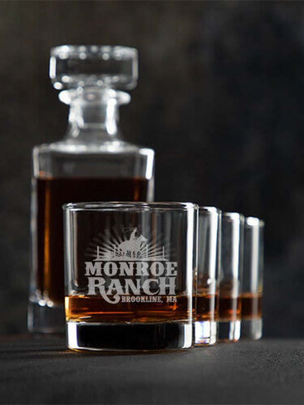 Ranch : Decanter Rocks Glass Gift Sets - Engraved