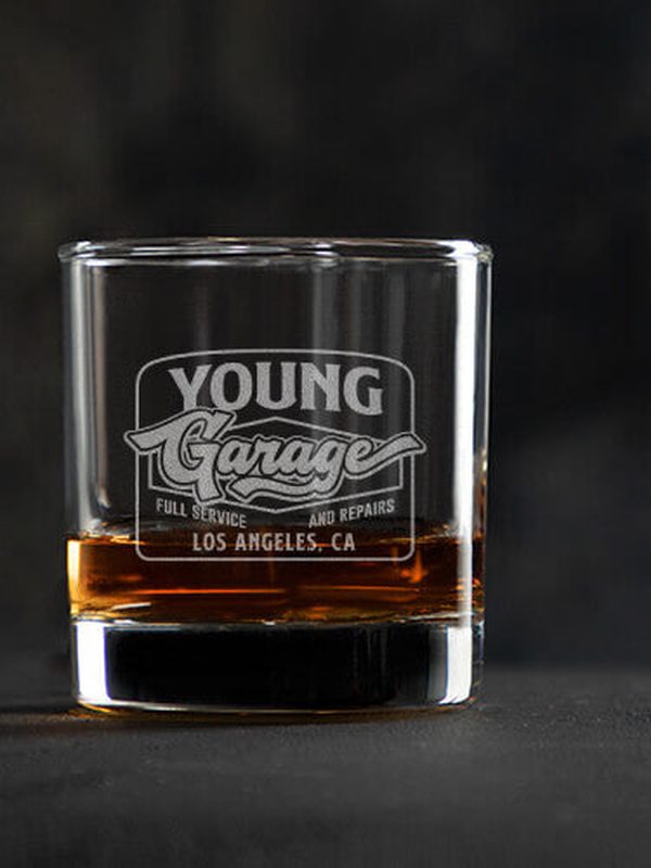 Retro Garage : Rocks Glasses - Engraved