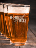 Rocks Guitar : Pint Glasses - Engraved