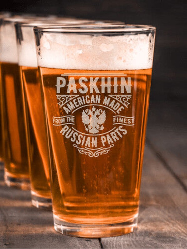 Russian Parts : Pint Glasses - Engraved
