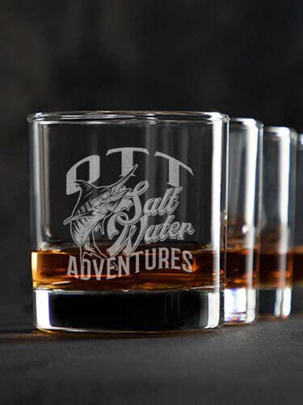 Salt Water Adventures : Rocks Glasses - Engraved