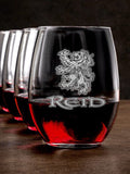 Scottish Lion : Stemless Wine Glasses - Engraved