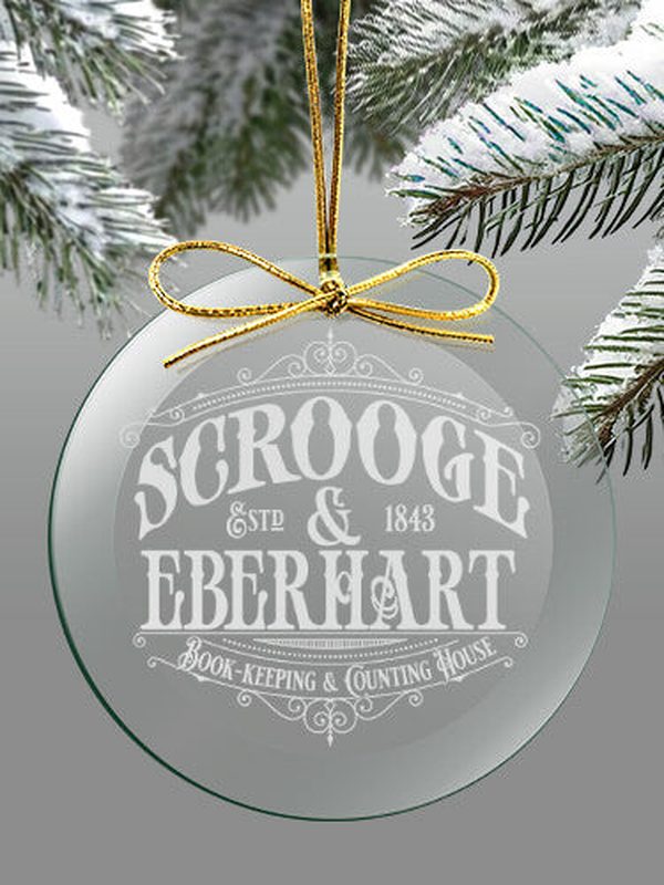 Scrooge : 4 Inch Round Glass Ornament