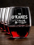 ShamROCK : Stemless Wine Glasses - Engraved