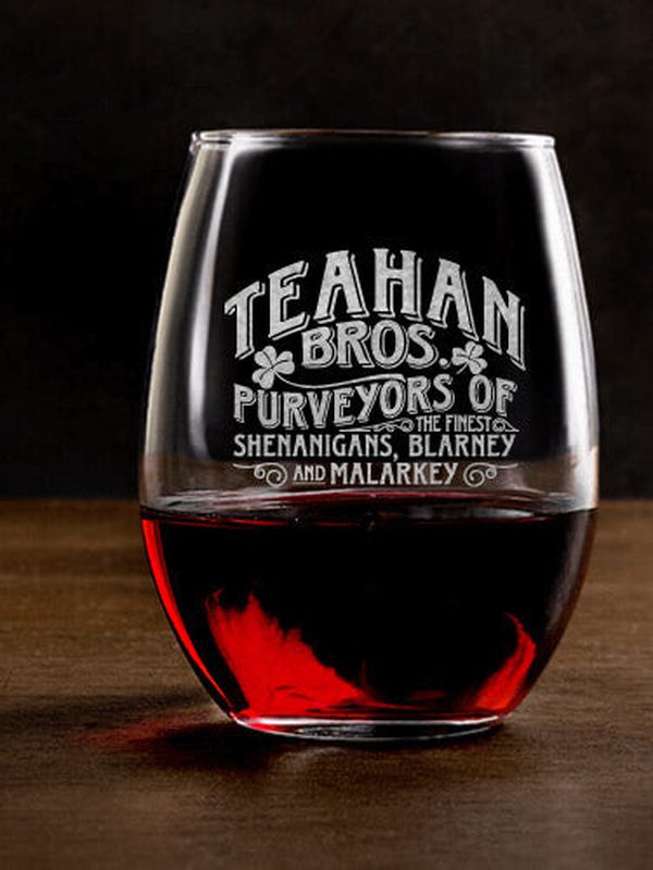 Shenanigans : Stemless Wine Glasses - Engraved