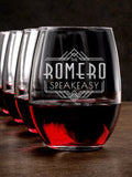 Speakeasy : Stemless Wine Glasses - Engraved