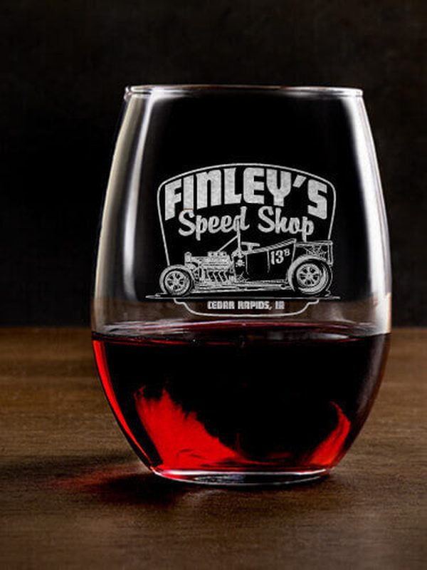 Speed Shop BP : Stemless Wine Glasses - Engraved