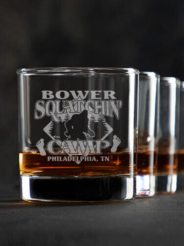 Squatchin' Camp : Rocks Glasses - Engraved