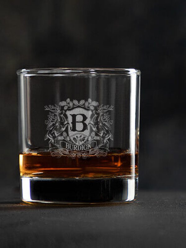 Stag Coat Of Arms : Rocks Glasses - Engraved product image 2