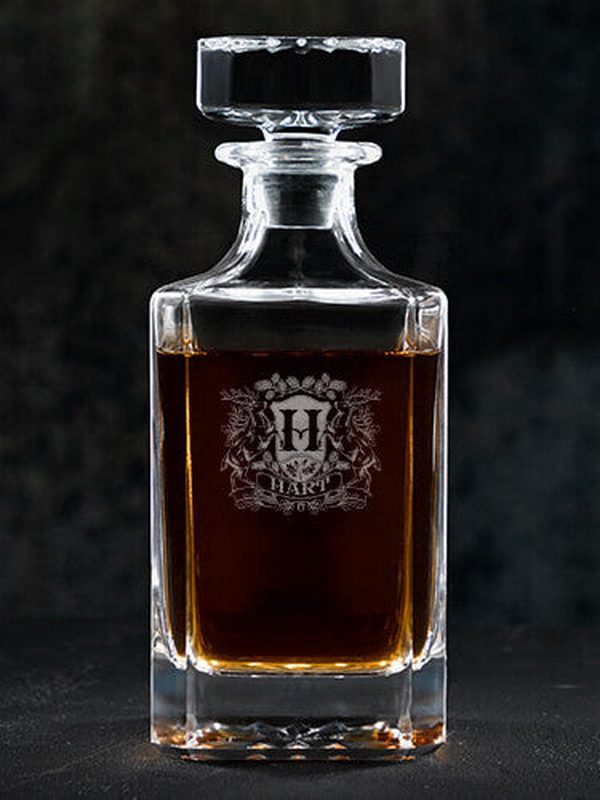 Stag Coat Of Arms : Whiskey Decanter - Engraved product image 1