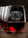 Street Machines : Stemless Wine Glasses - Engraved