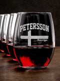 Sweden : Stemless Wine Glasses - Engraved