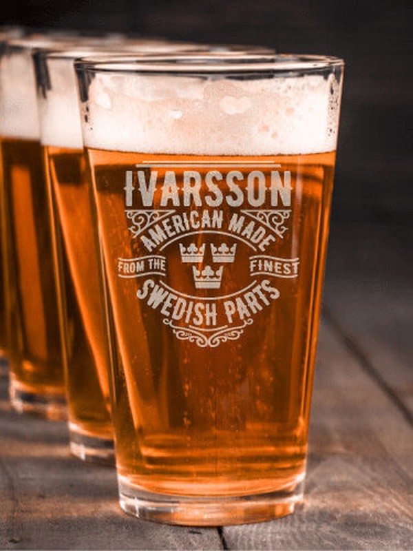 Swedish Parts : Pint Glasses - Engraved