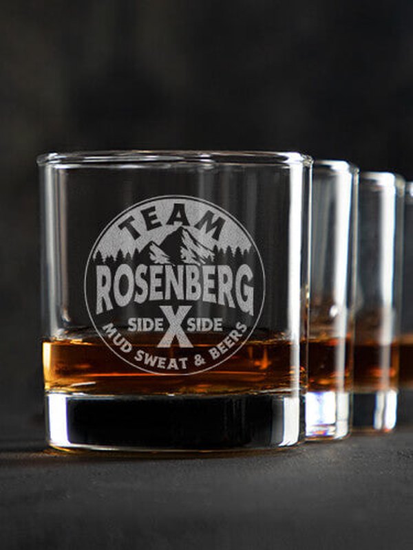 Team Side By Side : Rocks Glasses - Engraved