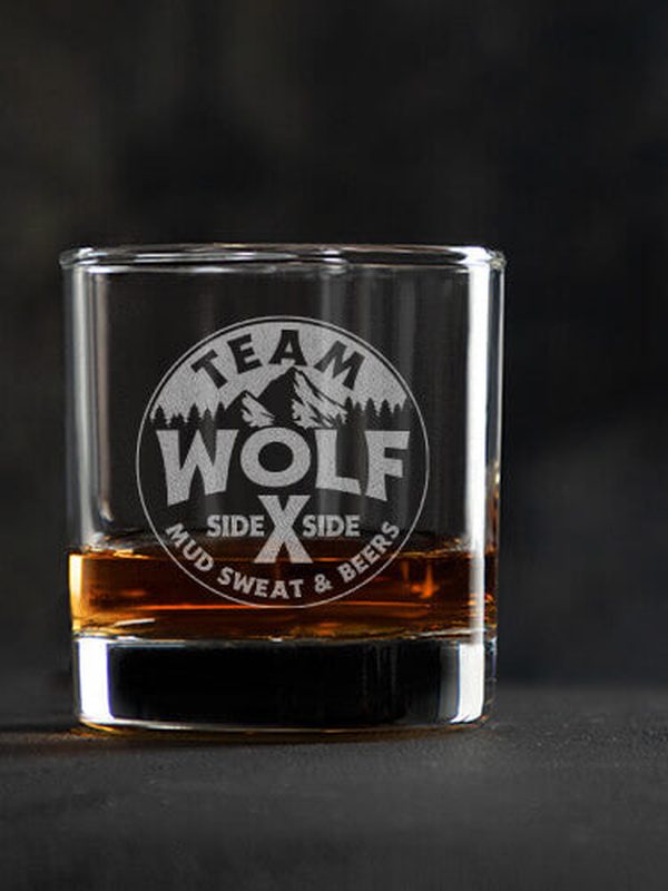 Team Side By Side : Rocks Glasses - Engraved