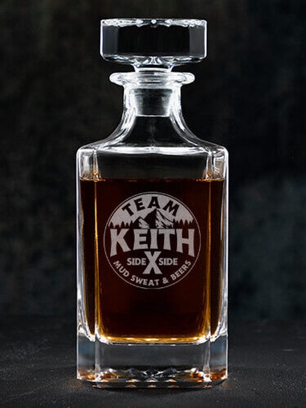 Team Side By Side : Whiskey Decanter - Engraved