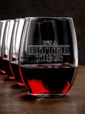Things : Stemless Wine Glasses - Engraved