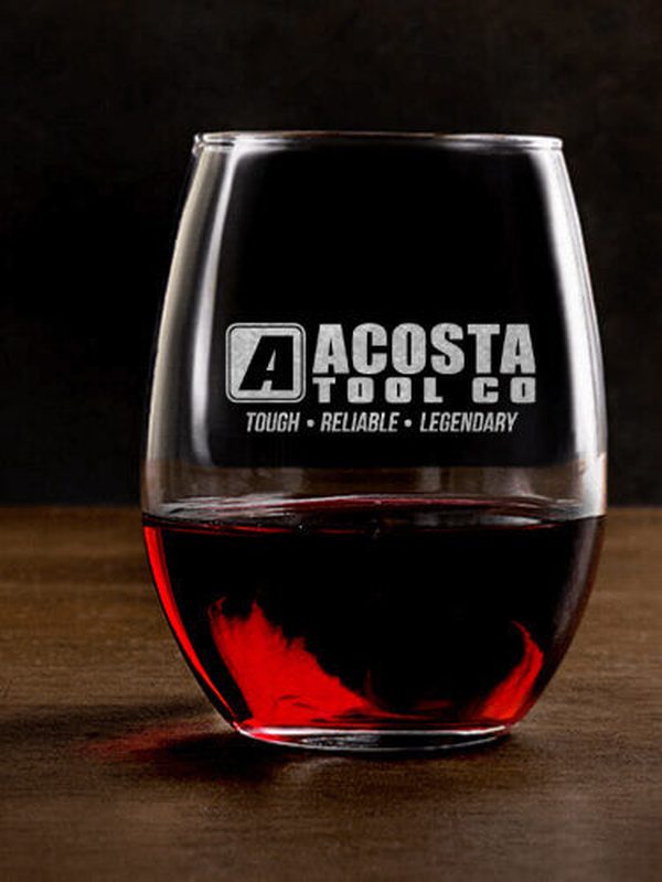 Tool Company : Stemless Wine Glasses - Engraved
